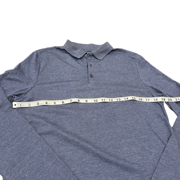 ASOS | MEN’S LONG SLEEVE POLO SHIRT | HEATHER BLUE | S | NWOT - Picture 5 of 8